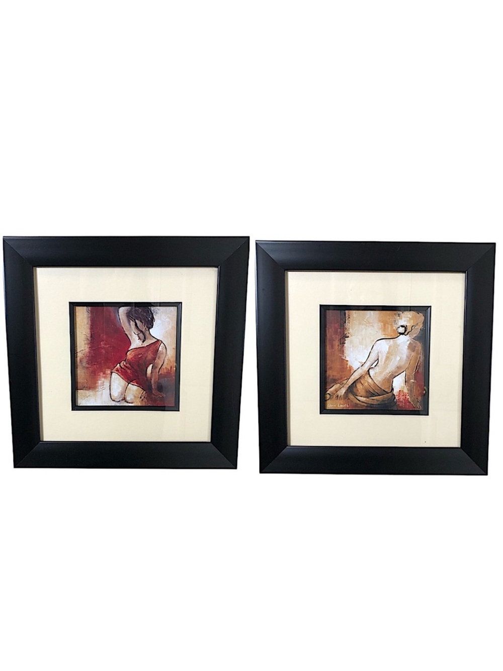 Lanie Loreth 'Seated Woman' Contemporary Wall Art 2-Piece Prints Framed